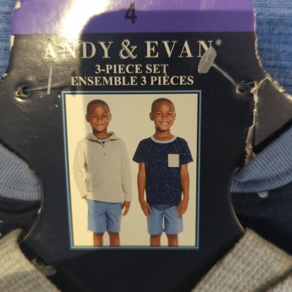 Andy Evan 3 Piece Shirt and Short Set - Picture 2 of 5